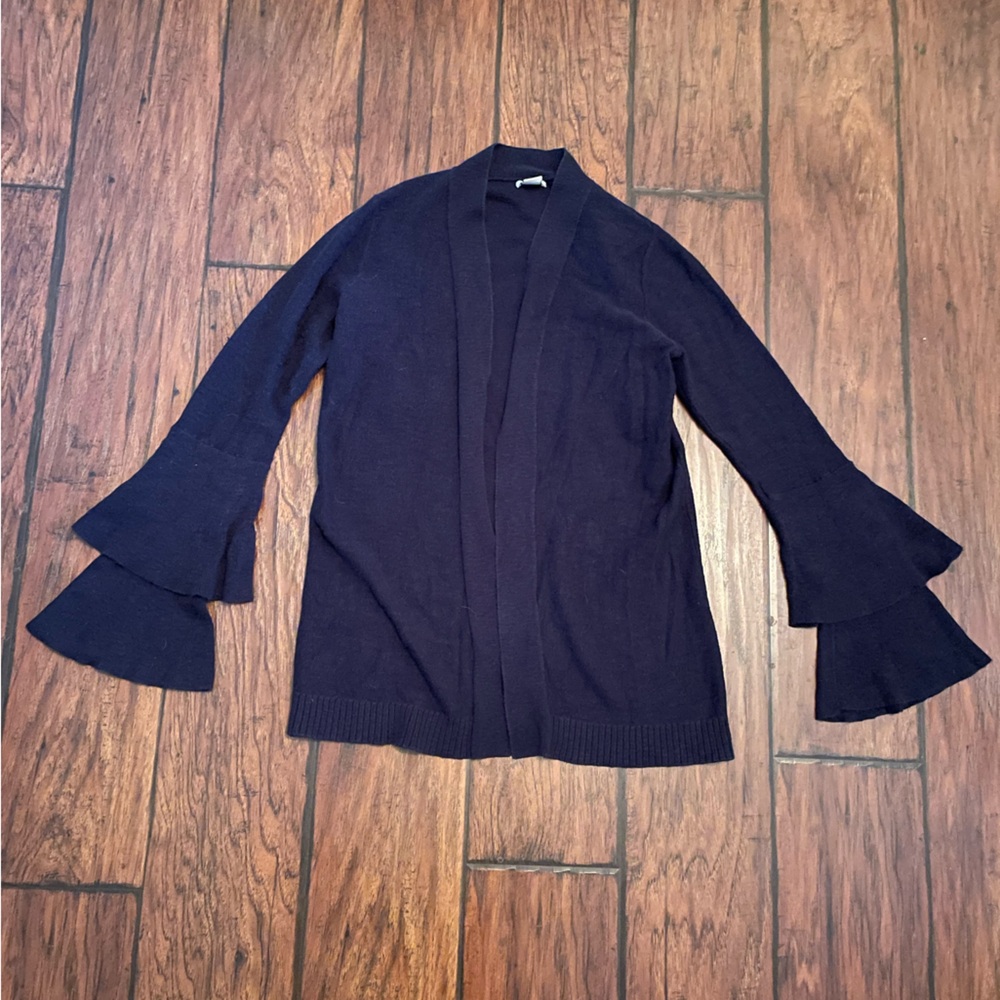 XS JCrew Navy Bell Sleeve Cardigan